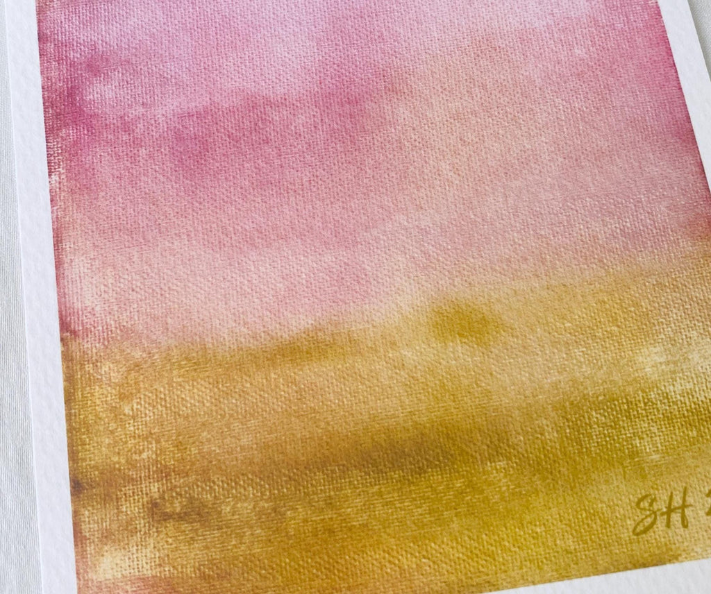 Watercolor Art Print, Abstract, Pink Rose Gold Hues (5.5x5.5)