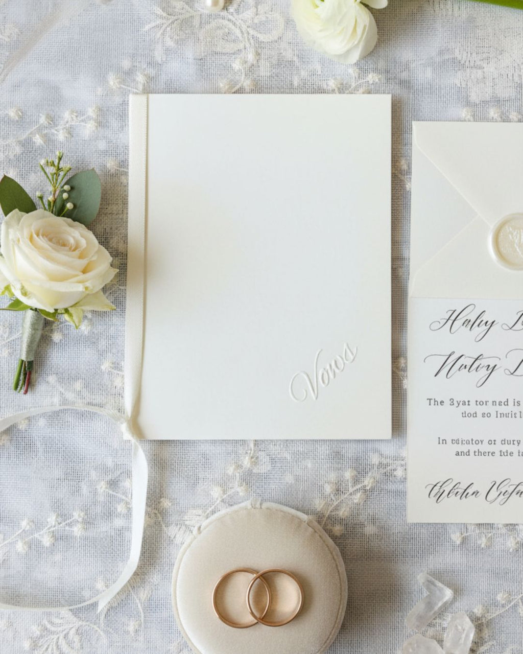 Ivory Wedding Vow Books Set of 2 — Minimalist Ceremony Keepsake | Handwritten Vow Journals