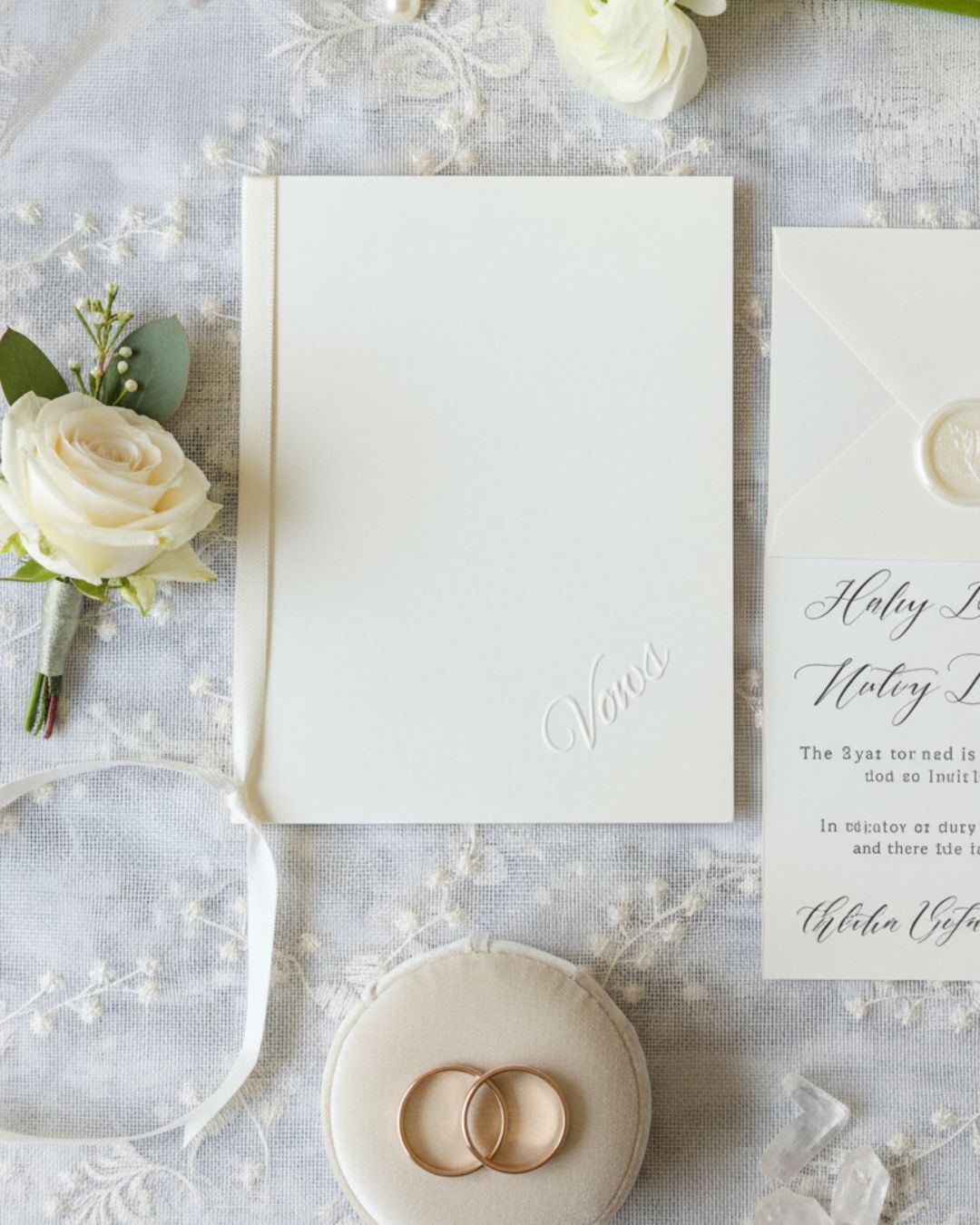 Ivory Wedding Vow Books Set of 2 — Minimalist Ceremony Keepsake | Handwritten Vow Journals