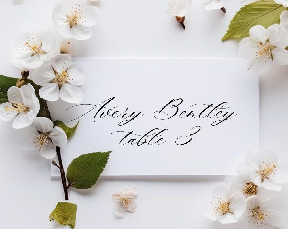 Calligraphy Place Card, Wedding Place Cards with guest name printing