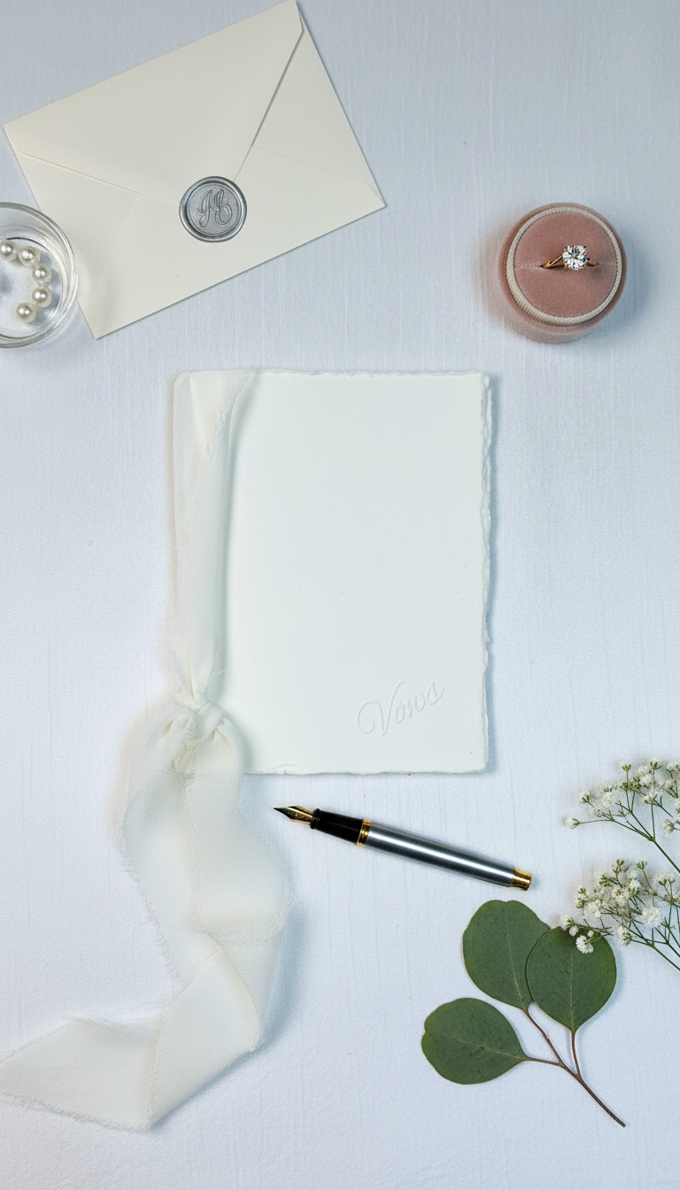 Ivory Wedding Vow Books with Deckle Edges – Set of 2 | Handmade Ceremony Keepsake Journals
