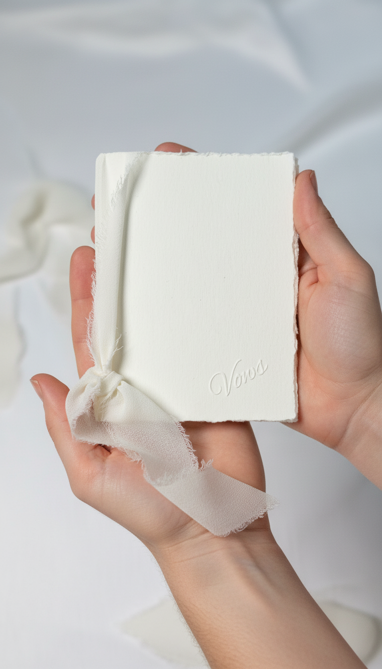 Ivory Wedding Vow Books with Deckle Edges – Set of 2 | Handmade Ceremony Keepsake Journals