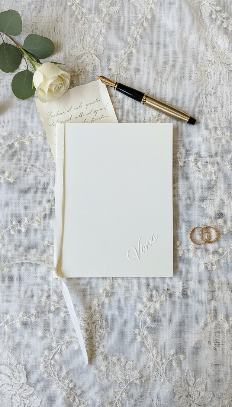 Ivory Wedding Vow Books Set of 2 — Minimalist Ceremony Keepsake | Handwritten Vow Journals