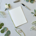 Ivory Wedding Vow Books with Sage Green Ribbon – Set of 2 | Minimalist Ceremony Keepsake Journals